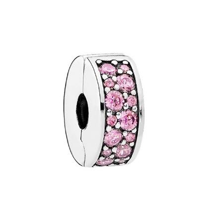 Pandora 粉色Pavé 密镶宝石固定夹